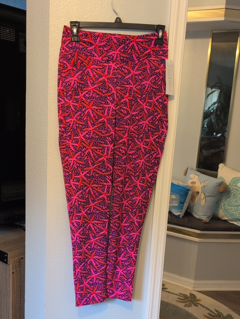 Lilly Pulitzer Pink & Purple Sea Print Leggings Brand New